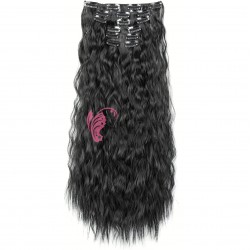 Extensie de par Full Head delux Wave de 45 cm, Brunet (Negru) PC6H4010